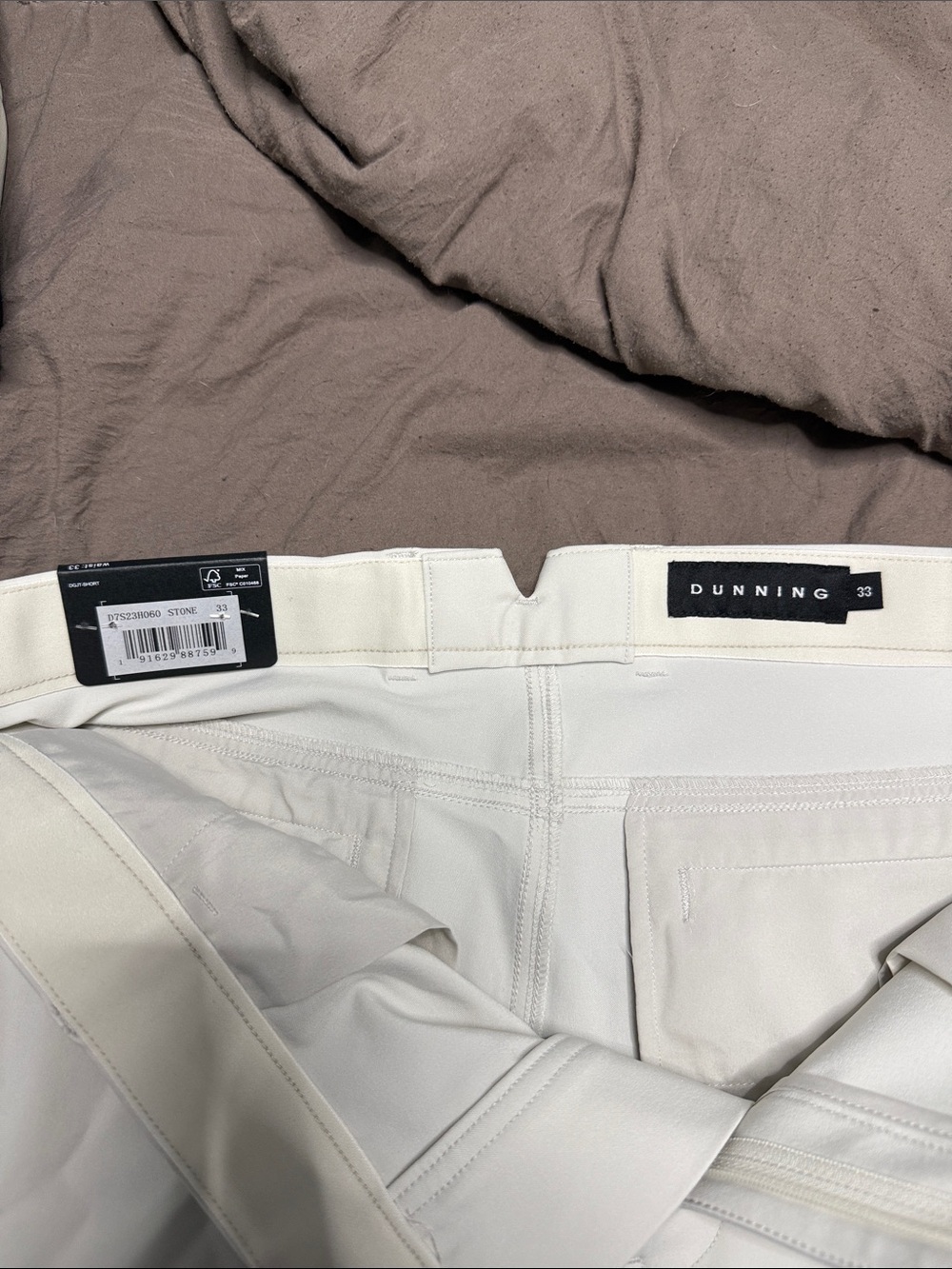 Dunning Men's Chinos in Stone - Tailored Fit